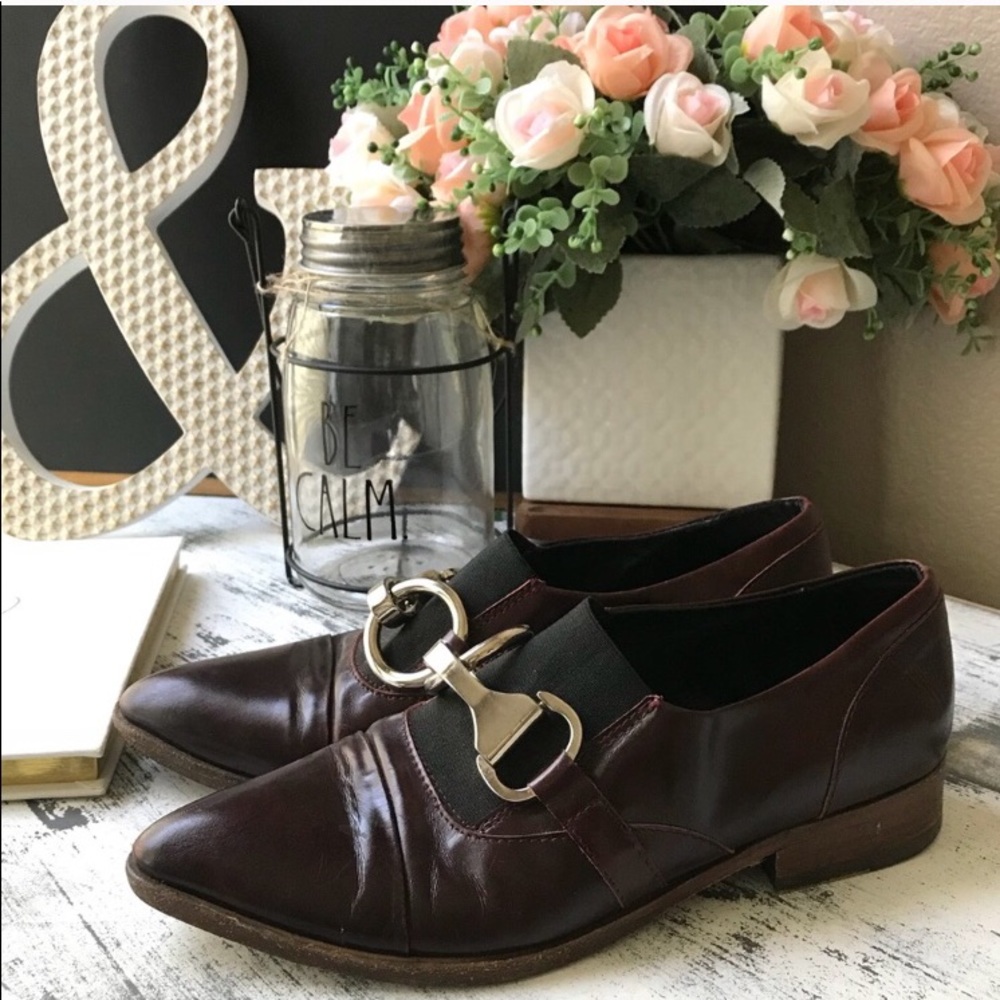 Topshop burgundy loafers size 38